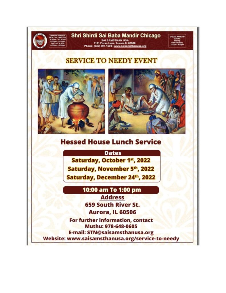 Hesed House Lunch Service, October – December 2022