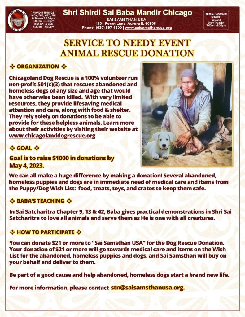 Animal Rescue Donation, April – May 2023