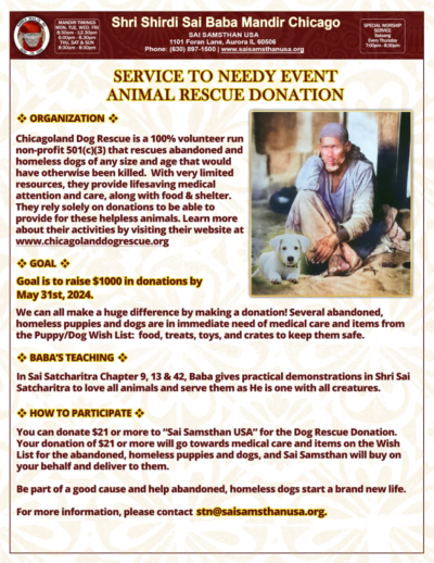 Animal Rescue Donation, May 2024